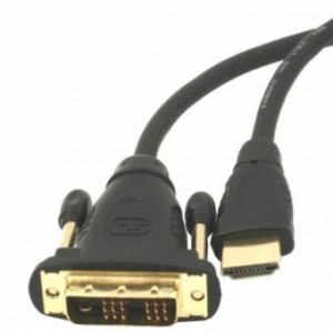Gembird HDMI to DVI male-male cable with gold-plated connectors, 3m, bulk pack